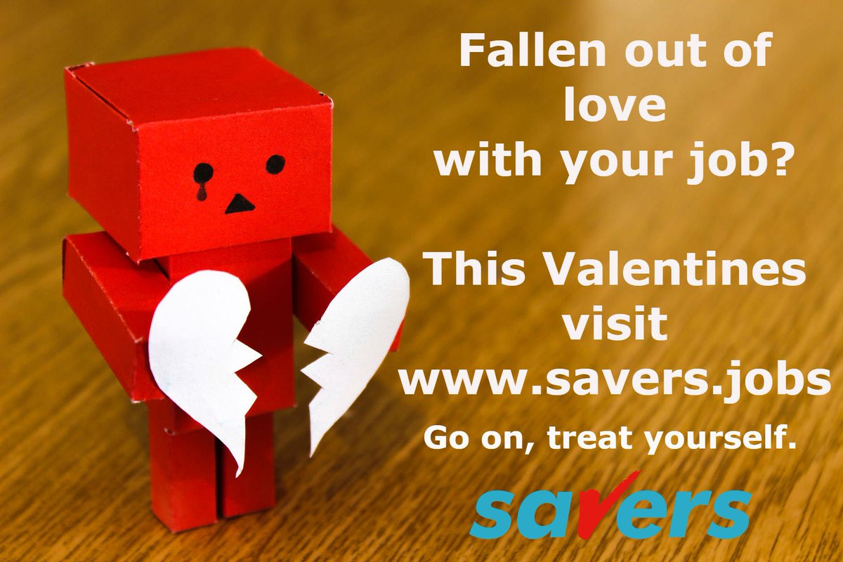 Only 6 days until Valentines day, fall in love with work again and visit savers.jobs #Retail #Valentines #ValentinesSurvivalTips #Recruitment