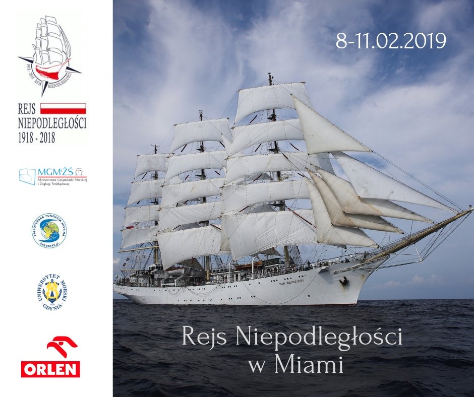 SalvattiPl's tweet photo. UWAGA UWAGA:
Zmiana miejsca cumowania.
Dar Młodzieży zacumuje w Porcie Everglades 1850 Eller Drive, Fort Lauderdale, FL 33316, USA
Proszę przekazać informację dalej.
#RejsNiepodleglosci https://t.co/kSDCzWNdcf