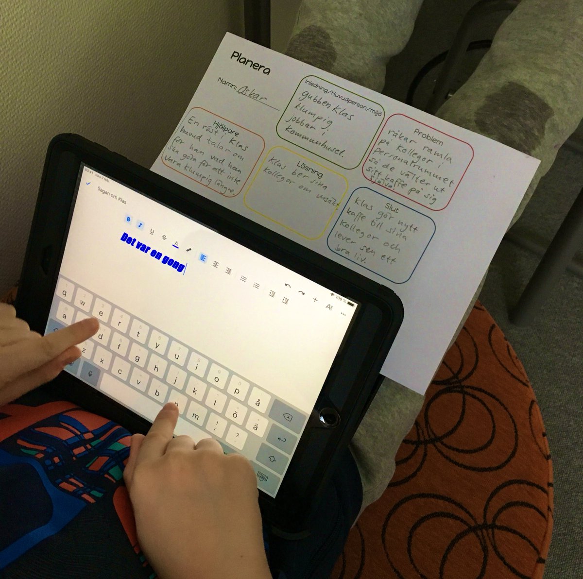 Vi skriver #berättandetext med Sollentunatema, handlingen ska utspelas i #Sollentuna, använder strukturen #minaorddinaord <a href="/larakooperativt/">Kooperativt Lärande</a> för att inspireras, planerar händelseförloppet i en #storyboard #tegelhagen #STL #matris #solskol