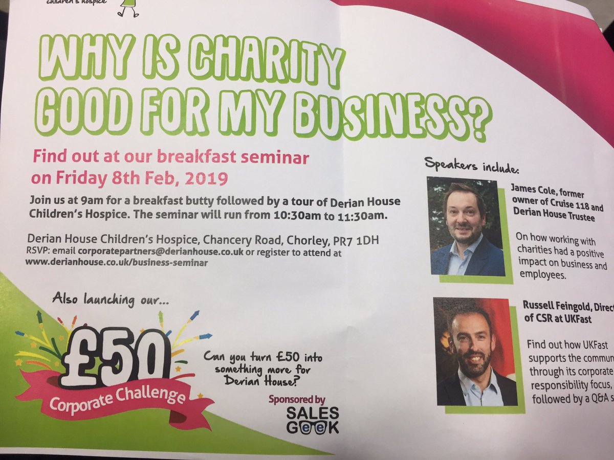 Excellent breakfast seminar @DerianHouse this morning. Feel privileged to have been taken on a tour around to see this amazing place and what support they give to families. Want to get involved? Give them a call to see how you can help! #charity #fiftypoundchallenge #GetInvolved