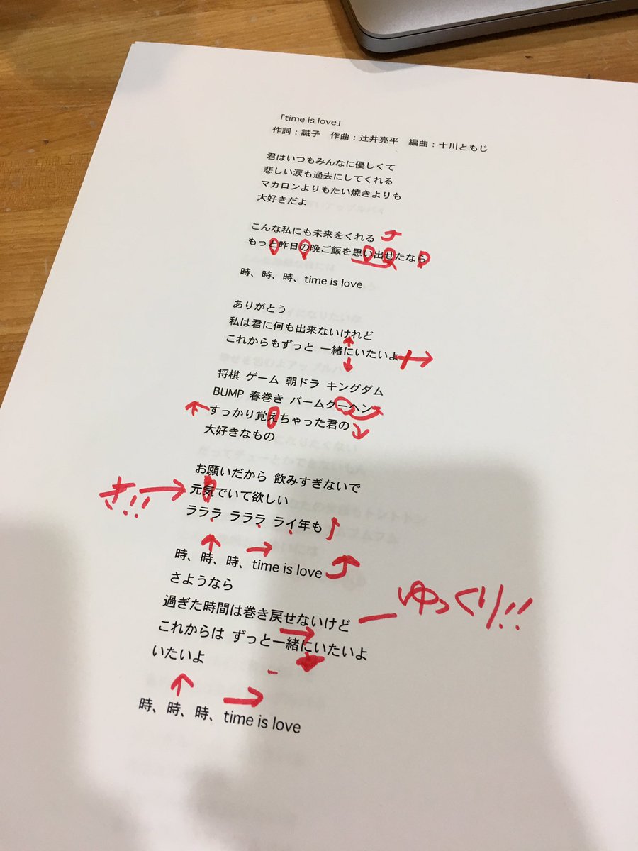 尼神インター 誠子 Twitterren Time Is Love の 歌詞だよ