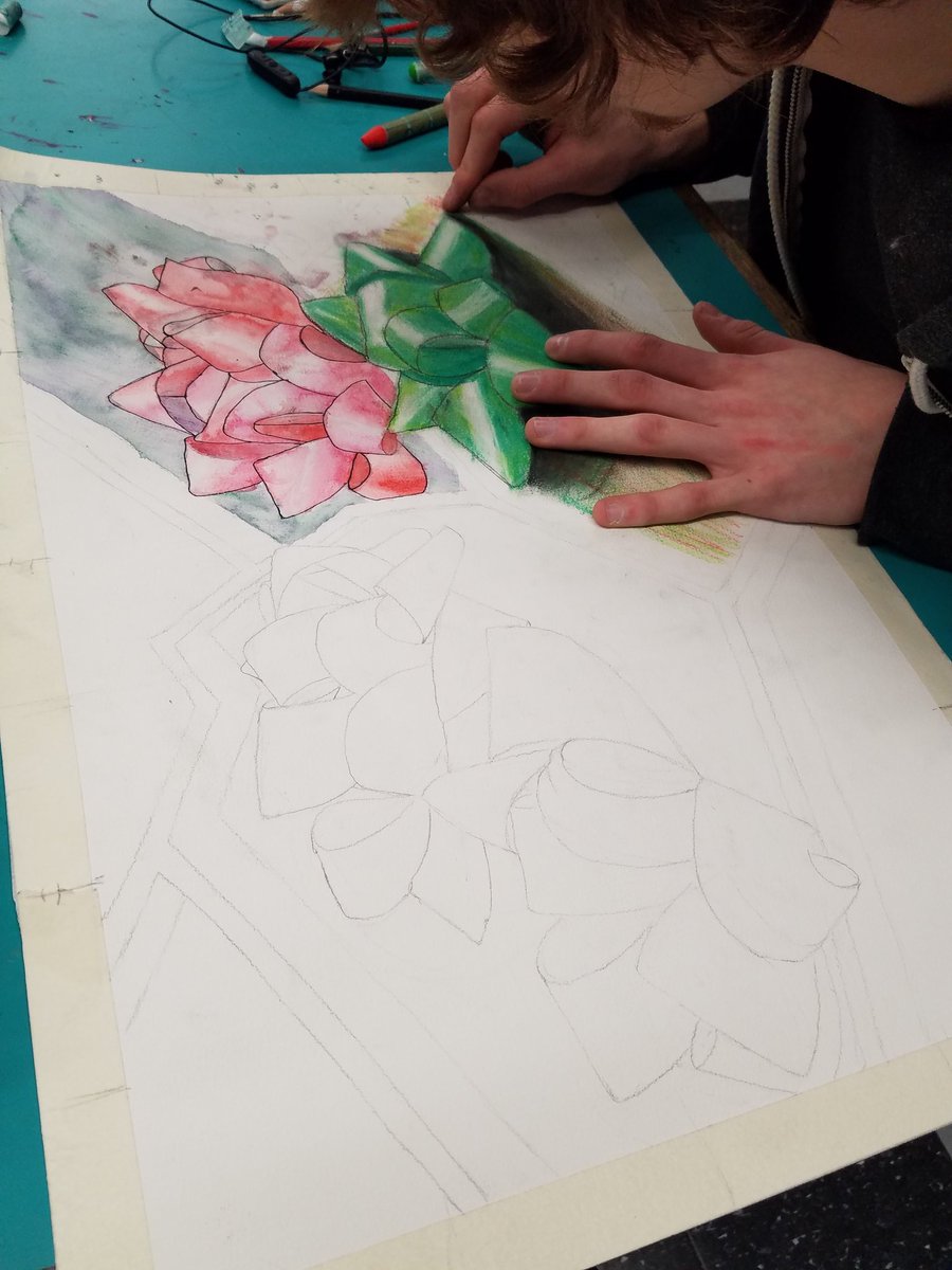 December's leftover gift packaging is today's drawing assignment. #objectdrawing #beautyincommonobjects