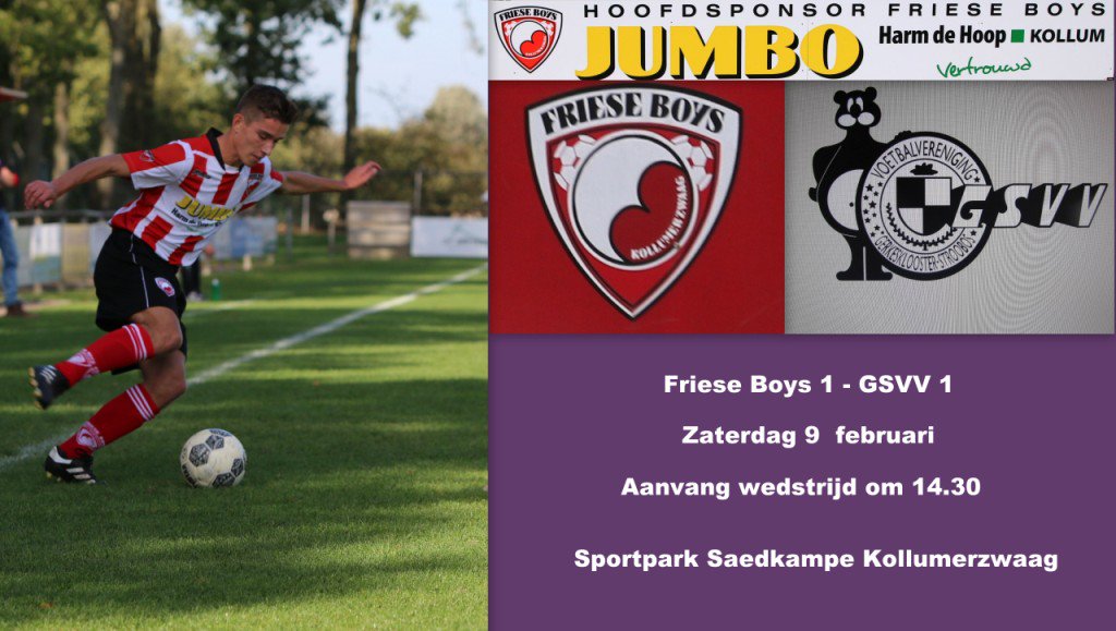 Zaterdag 9 feb Friese Boys 1 – GSVV 1 dlvr.it/QySZRP