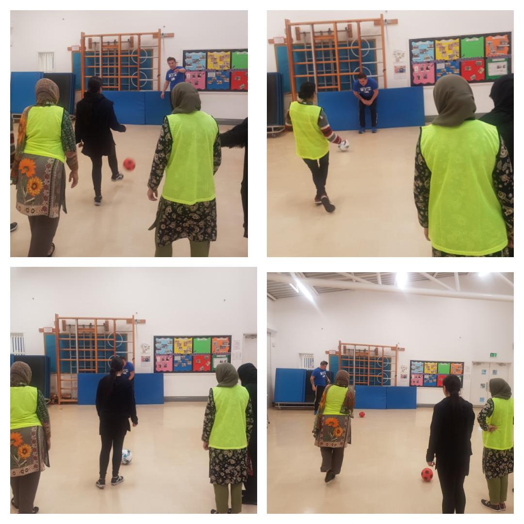 CHAI_Project's tweet photo. #Football #CHAIgetFit Fantastic morning @Greenhill_HT ladies learnt how to play football (none had played before) #walkingFootball #RunningFootball #Moves #goals followed by a mini match. Excellent coaching @PregymFitness #WomensFootball #Fun #Reducingisolation  #GetOldhamActive https://t.co/t7qNrsblNl