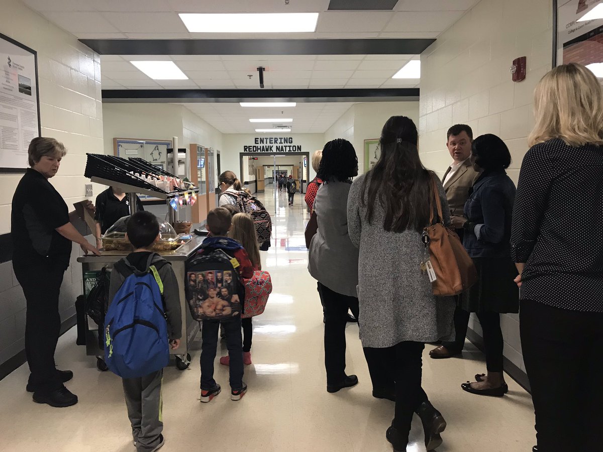 ACFB's tweet photo. We’re excited about the positive impact with @CherokeeSchools and @ClarkCreekSTEM is having with a breakfast cart distributing meals to students in the morning! https://t.co/cFrGwlAEq4
