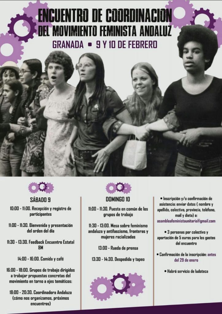 Este fin de semana tendrá lugar en Granada 💜 el encuentro de la coordinadora feminista andaluza. Todas tenemos #1000Motivos para seguir trabajando y organizándonos juntas #HaciaLaHuelgaFeminista #8M2019 Ni un paso atrás compañeras! 
hacialahuelgafeminista.org/encuentro-de-c…