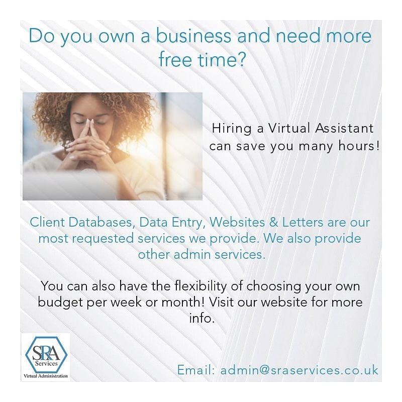 Business Owners! Hire a VA today! Visit  sraservices.co.uk #networking #smallbusiness #London #FridayFeeling #Friday #Admin