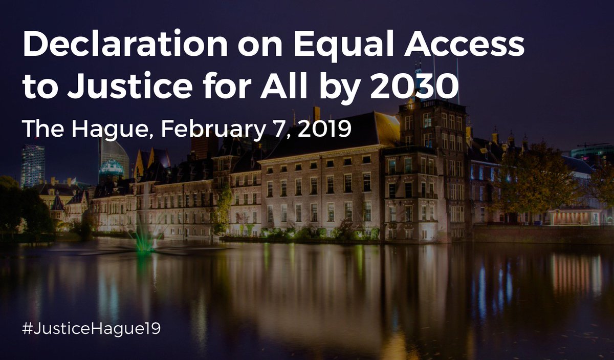 READ: ‘Declaration on Equal Access to Justice for All by 2030’ — Over 30 ministers and high-level representatives came together at #JusticeHague19 and declared their commitment to #JusticeForAll by 2030 (or sooner). Read the declaration: bit.ly/2SxG8Yw