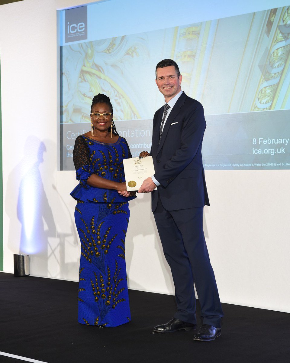 ICE_engineers's tweet image. Congratulations to everyone who is attending the Certificate Presentation Ceremony today at @OGGSVenue 

A special congratulations to @IngTrudyMorgan who today became a fellow of the Institution.

#ThisIsCivilEngineering