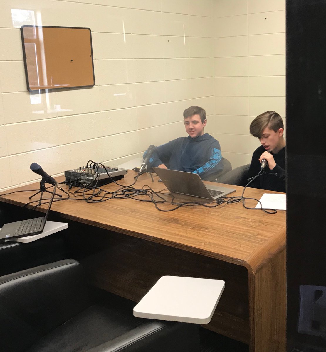 .⁦<a href="/TyngsMiddle/">Tyngsborough Middle</a>⁩ students doing some podcasting today for the ⁦<a href="/NPR/">NPR</a>⁩ student podcast challenge. #tpsprepares