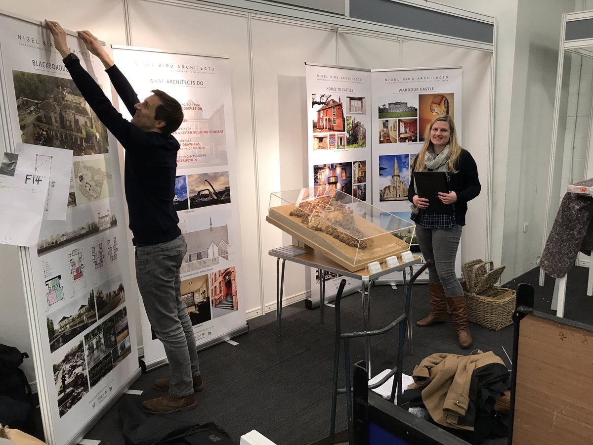 Setting up for The Listed Property Show at Olympia this weekend! Please visit us to discuss your project. #listedpropertyshow #architecture
