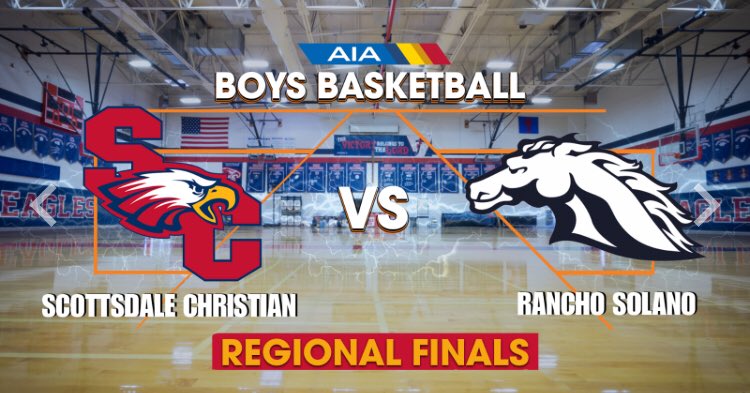 GAMEDAY!!! 2A Metro Region Championship Game!! SCA v. Rancho Salono!! We need your support tonight! Loud &amp; Proud as your Eagles take to the Home Floor for the last time this season! Tip at 7:00 pm! <a href="/SCA_Nest/">The Nest</a> <a href="/Athletics_SCA/">SCA Eagles</a> <a href="/azc_obert/">Richard Obert</a> <a href="/GreggRosenberg1/">Gregg Rosenberg</a> <a href="/AZPreps365Les/">Les Willsey</a>