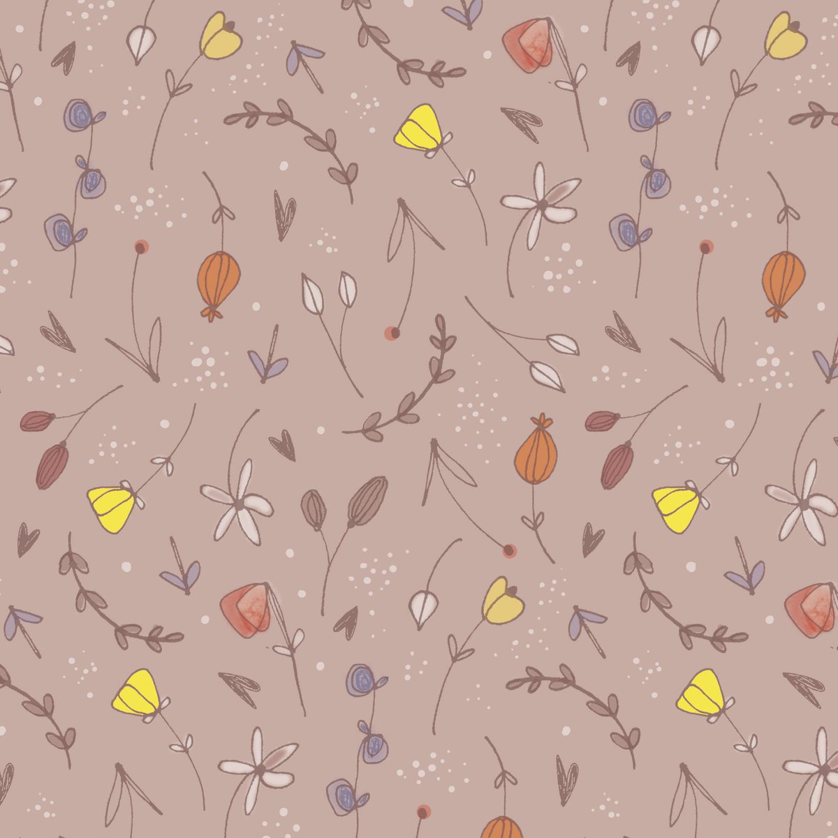 A little repeat pattern with a hint of #CadmiumYellowfor this week's #colour_collective #surfacepattern #patternrepeat #freelanceillustrator #designerforhire #meadowflowers #dreamingofspring