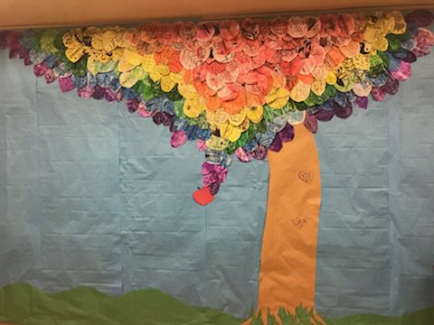 Helping to spread kindness with our school wide project inspired by "The Giving Tree" #greatplacetoworkandlearn