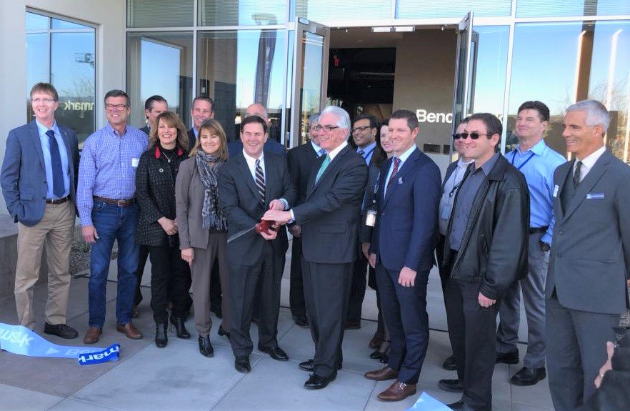 azcommerce's tweet image. #AZ&apos;s tech sector continues to boom! Congrats to innovative tech solutions provider Benchmark Electronics @BenchElec on the grand opening of its global HQ in @Tempegov! The project also brings 500 new jobs announced in 2017 to #Arizona #AZMeansBiz @GPEC @dougducey @TempeEconDev