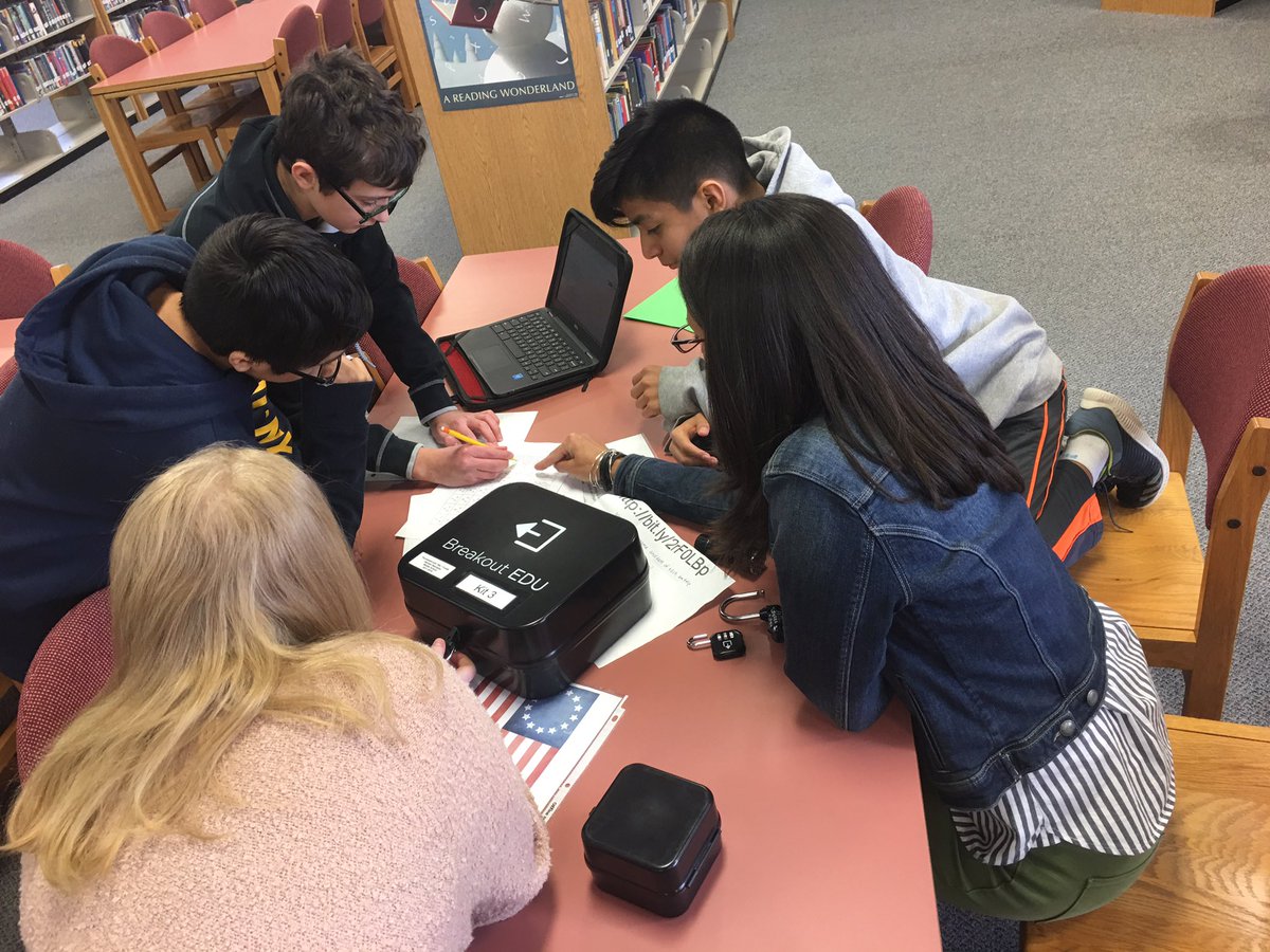 Our 7th grade Bears trying to <a href="/breakoutEDU/">Breakout EDU</a> from the Declaration of Independence @MaestraDominici <a href="/DaveKeenanD47/">Dave Keenan</a> @Powell2Liz #beardsleypride <a href="/CrystalLakeSD47/">Crystal Lake Dist.47</a>