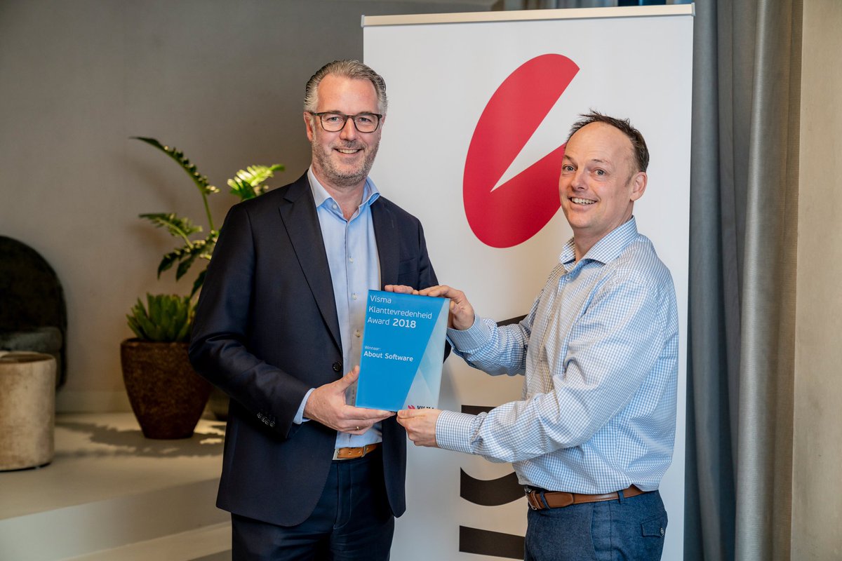 Wat een mooie week! About Software is door Visma beloond met de ‘Visma Klanttevredenheid Award’. Daar zijn we natuurlijk erg trots op en dankbaar voor!