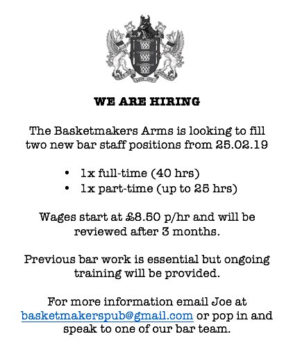 Basketmakers Arms tweet media