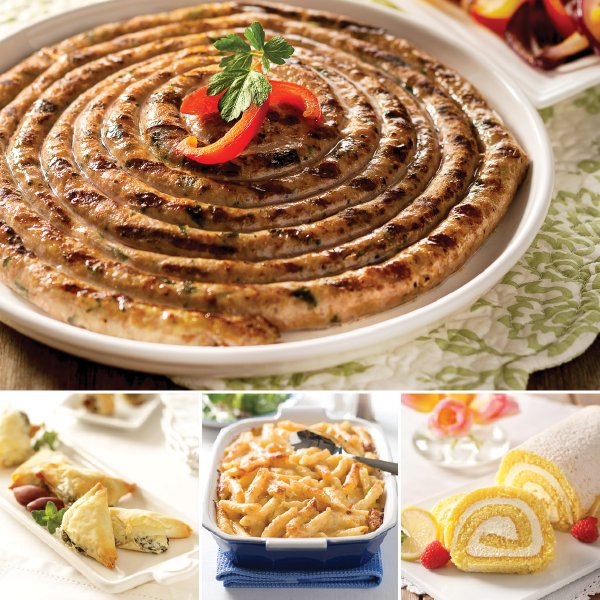ImpromptuG's tweet photo. Our popular Original Grilling Sausage is destined to be the best you’ve ever had. We’ve paired it with our delicious Spanakopita, Macaroni &amp; Cheese and our gourmet Lemon Swirl Cake for dessert. https://t.co/ENEOpso96W https://t.co/tns7fIjO7V