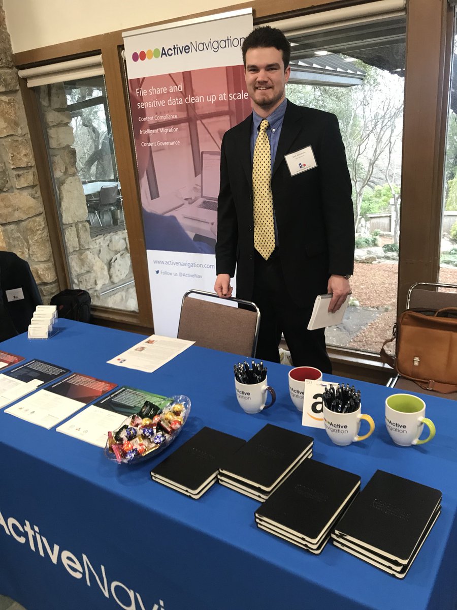 PatJCardiello's tweet image. Good morning @AustinARMA! Come by our table and learn how @ActiveNav can help you eliminate data risk in your organization, and clean & classify your information! #fileanalysis @Jack_Hennessy_