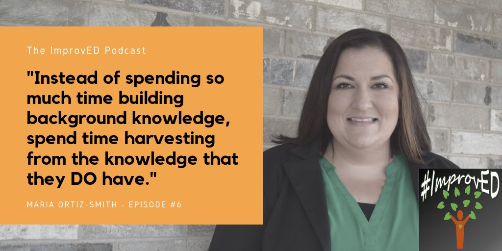 ImprovEDPodcast's tweet photo. Episode 6 has been released to iTunes, Spotify, and Google Play!  @m_ortizsmith joins us to discuss how we can best serve our English Language Learning students along with how we can lift our students out of poverty and trauma! #ELL #ESOL @JenniferMFarr 

https://t.co/Istpob6g3F https://t.co/Z1vhavTejr