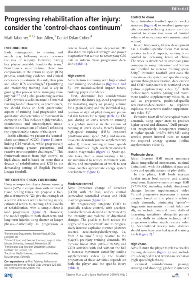 Progressing rehabilitation after injury: consider the ‘control-chaos continuum’ <a href="/tallen_5/">Tom Allen</a> @danielcohen1971 <a href="/BJSM_BMJ/">British Journal of Sports Medicine (BJSM)</a> 

Open access 🔓

bjsm.bmj.com/content/early/…
