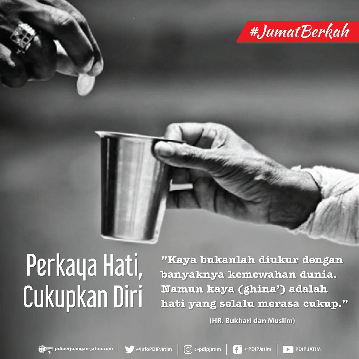 PDIP_Kab_Malang's tweet photo. Mari memperkaya hati dengan selalu bersyukur dan merasa cukup.
.
#JumatBerkah #PDIPerjuangan #PDIP #Jokowi #pdijatim #dpcpdiperjuangankabmalang https://t.co/hxURziivgP