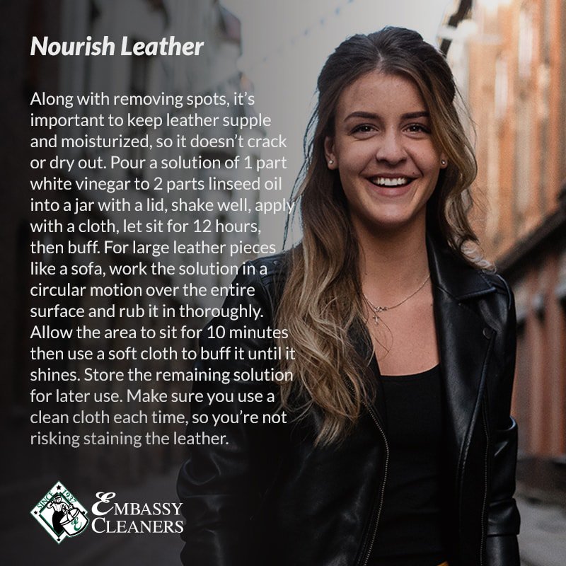 EmbassyCleaners's tweet photo. If you’re uncertain about cleaning leather without damaging it, trust Embassy Cleaners to do the job for you. 

We offer professional leather and suede cleaning services that use the latest innovations to ensure the best results.

Visit us at https://t.co/av78trgK1q. https://t.co/J5jz0NyaMS
