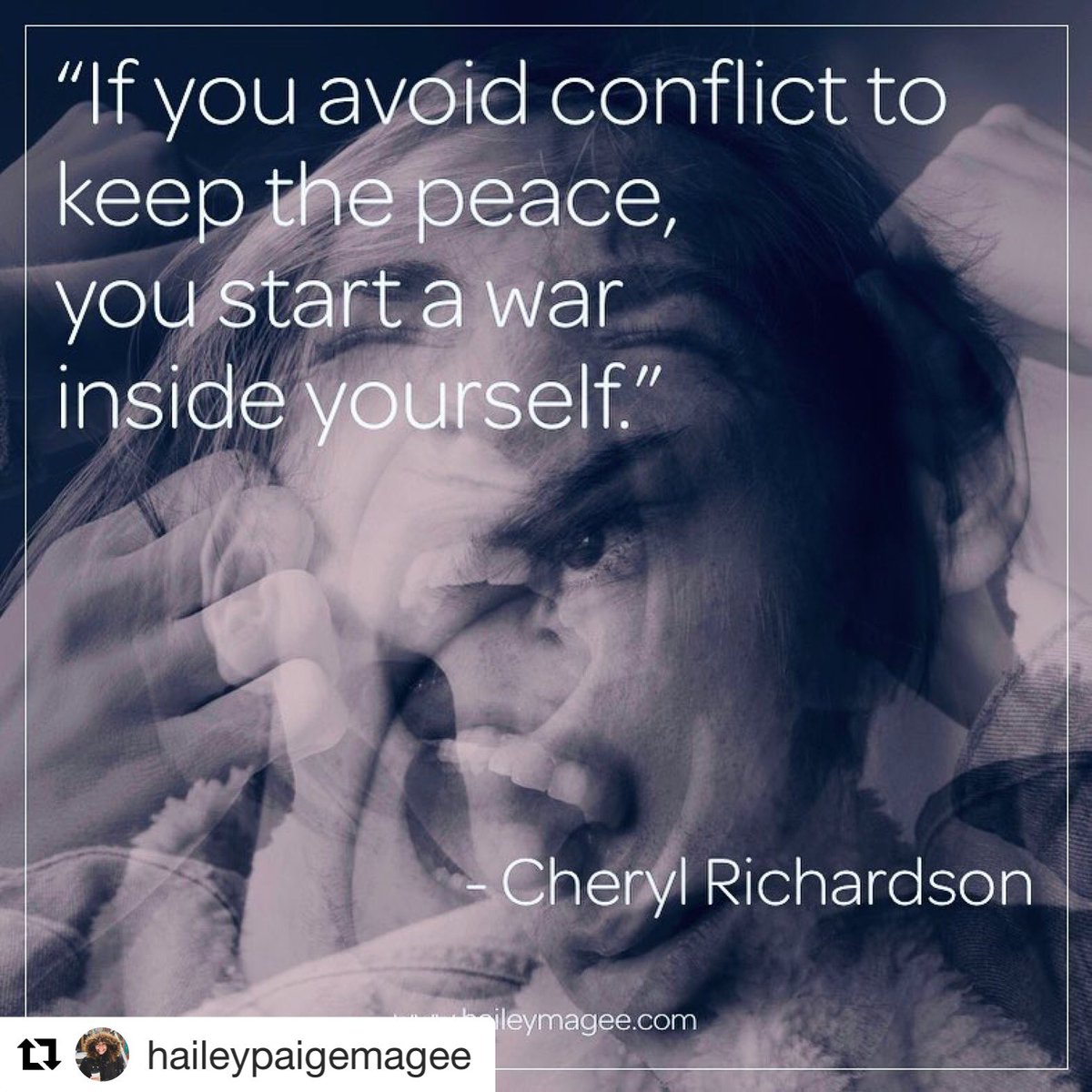 ThreeAtHome's tweet photo. An important idea from our good friend #haileymagee:
“Such fierce, potent internal havoc arises when we don't speak up for ourselves. When we speak our truth in moments of conflict, we soothe the inner self inside of each of us that begs to be heard, seen, and loved.” https://t.co/zruLgnVjrb