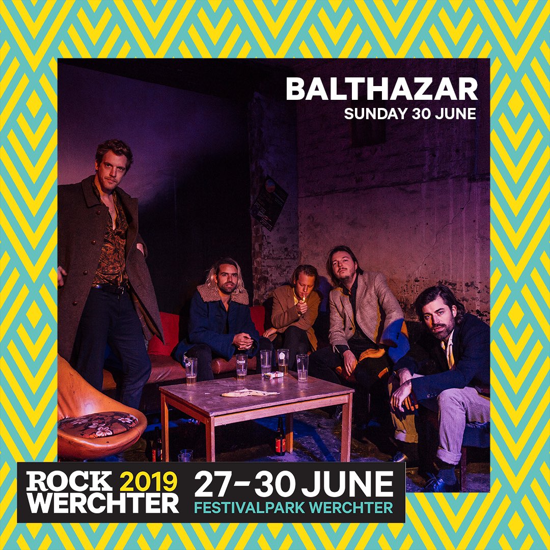 balthazarband's tweet photo. Pleased to announce we're playing @RockWerchter on Sunday June 30th. 
Tickets are on sale at https://t.co/CmuA2F6ER7. https://t.co/cv3Rlhhhx3