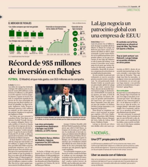 ptimesport's tweet photo. 🗞 | Gran repercusión en los medios de comunicación del #FootballTransferReview by @ptimesport Winter Edition 2019 presentado en el @Cruyff_Inst_ES https://t.co/r5XaDPvmHi https://t.co/nMUAUjB3wI