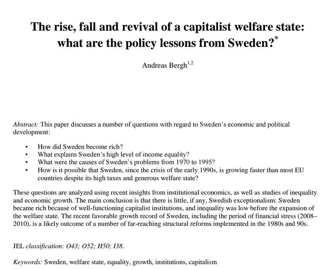 "The Rise, Fall and Revival of the Swedish Welfare State: What are the Policy Lessons from Sweden? http://bit.ly/2S6bXrS&nbsp;Blog "Capitalist Welfare State""  http://bit.ly/2UEusAA&nbsp;