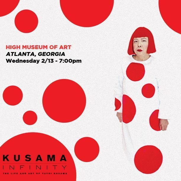 HighMuseumofArt's tweet photo. Next Wednesday! Catch a screening on February 13 of Kusama—Infinity, the movie the New York Times says provides “ample, illuminating access to an artist’s way of thinking and working.” Get tickets here: https://t.co/I6J0AU0qtj https://t.co/qSjbY3MXOl