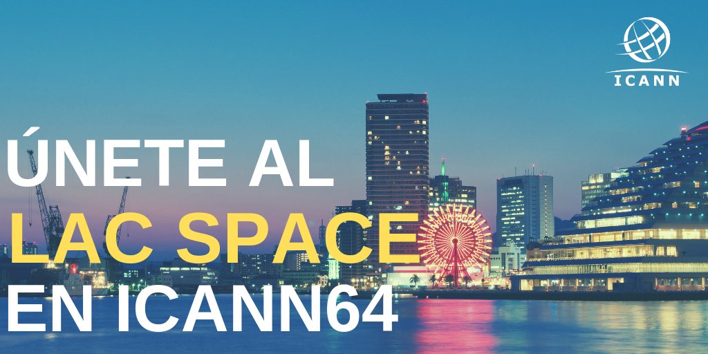 Cuéntanos qué temas te interesaría que se discutan en la sesión #LACSPACE que se realizará en el marco de #ICANN64. Envíanos tu sugerencia aquí>> go.icann.org/2BpWecF
#ICANN #LAC