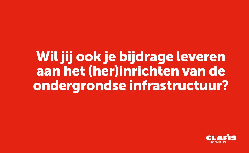 CLAFIS's tweet image. Nieuwe vacature! We zijn op zoek naar Adviseur/ Projectleider en  ontwerper ondergrondse infrastructuur. Kijk op  werkenbijclafis.nl/vacatures/