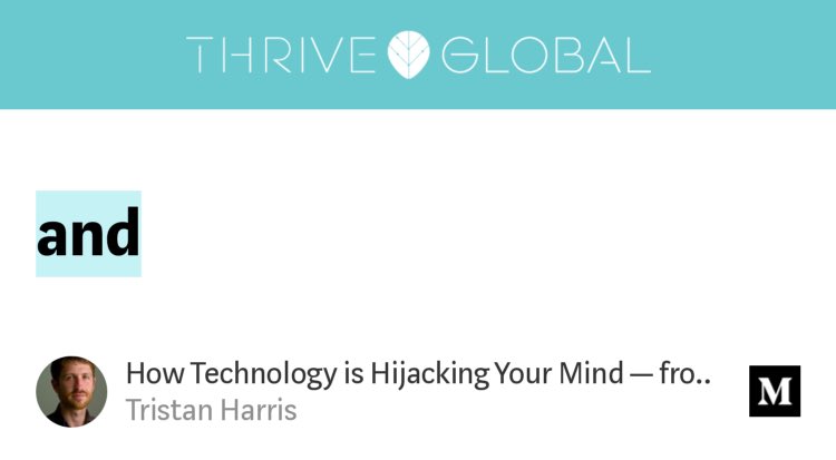 “How Technology is Hijacking Your Mind — from a Former Insider” by <a href="/tristanharris/">Tristan Harris</a> link.medium.com/N9RQMhyX8T