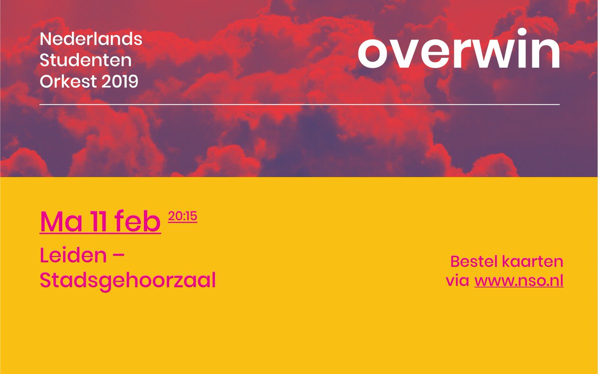 Aankomende maandag Concert Nederlands Studenten Orkest. 1 maand, 103 studenten, 12 concerten: het <a href="/studentenorkest/">Ned.Studentenorkest</a> treedt ook op in Leiden. universiteitleiden.nl/agenda/2019/02…