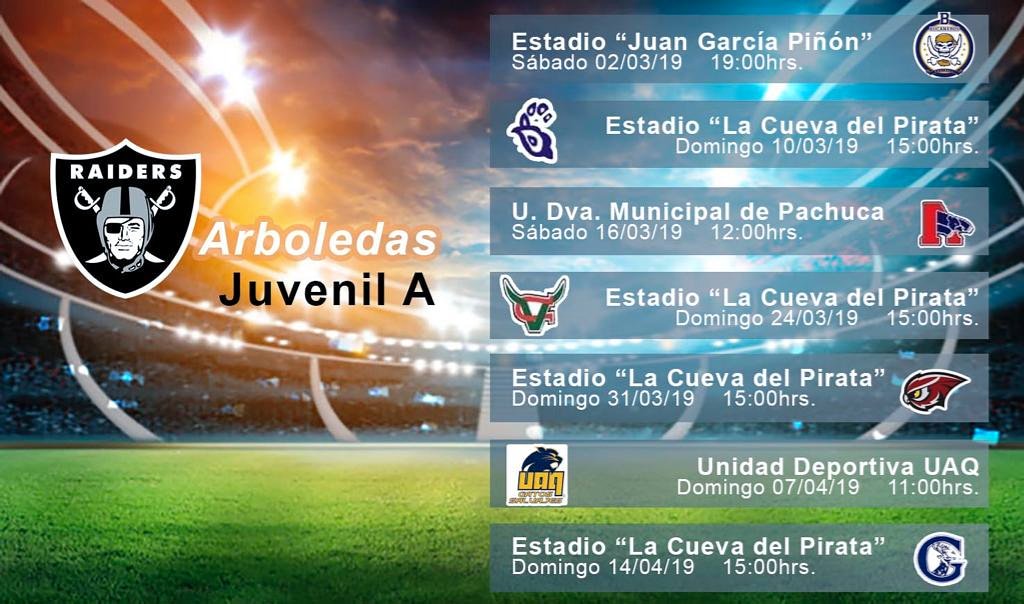 Listo nuestro calendario para este 2k19 en juvenil A  aspirantes al título. @FADEMACoficial @LaloESPN <a href="/mundodelovoide/">Mundo del Ovoide</a> <a href="/LasArboledasMex/">Arboledas</a> <a href="/Tercer_Cuarto/">Tercer Cuarto</a> <a href="/tackleo/">tackleo.com</a>
