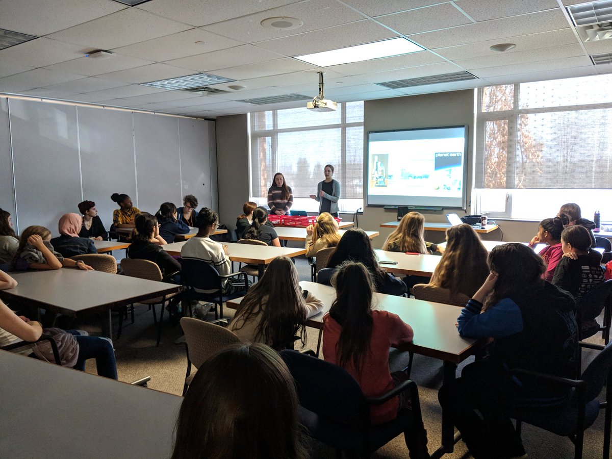 Anjali_Joshi_'s tweet photo. .@SinclairSec students Erin and Rachel share their experiences and the barriers they have faced as girls pursuing #STEM subjects at DDSB's women's conference. #OwningYourPath @equity_DDSB @camille4change https://t.co/lhD3jJPe7T