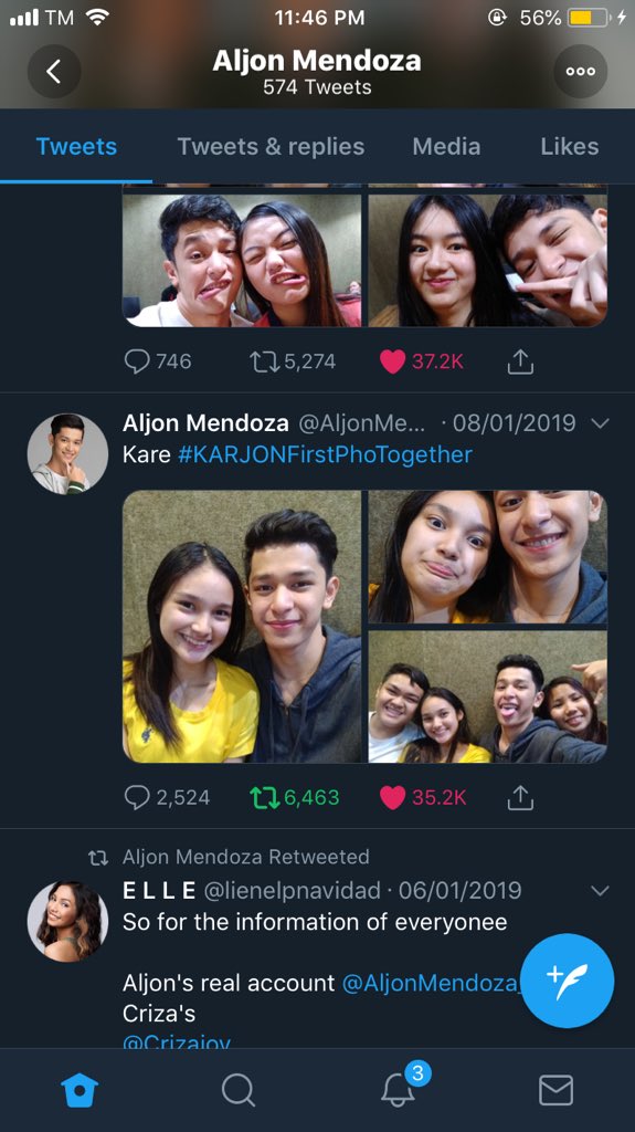 boredafmeh's tweet photo. January 8, first photo nila together. Tapos ngayon February 8, first time na nagreply sila sa tweet ng isa't isa! Gaano ka espesyal ang 8 sa inyo @msKarinaB  @AljonMendoza_ ?? Sabihin niyo talagaaaaaa 😂💛💛💛 https://t.co/NN2ImJ1j5F