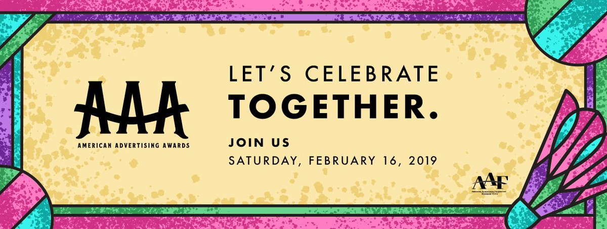kcadclub's tweet image. Let&apos;s get dressed up and inspired by the amazing creativity coming out of Kansas City.

Join us for the 2019 American Advertising Awards presented by @Bernstein_Rein. bit.ly/n2BZvlNG #aafkc #ad2kc #awardszn
