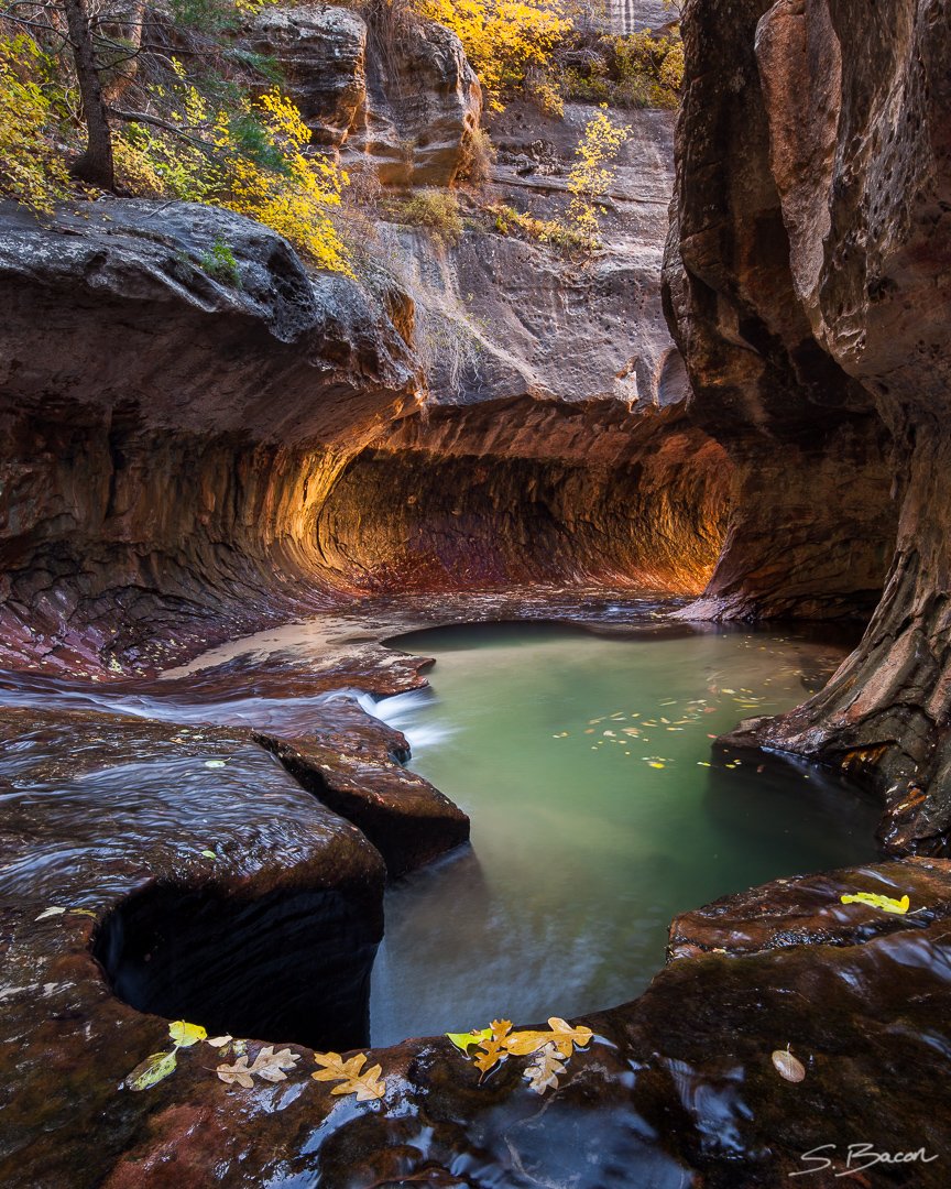 The Subway, Zion National Park - another icon from Zion. The Subway formation caps off one of the most spectacular hikes in any national park. Afternoon light creates a magical glow and backdrop of a wonderfully carved canyon. #utah #zion #zionnationalpark #thesubway