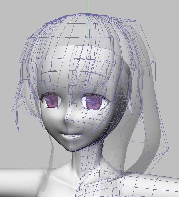 Skn Mmd 後頭部大きすぎたので修正 髪はふんわり うなじをうまいことやりたい 細かいポリゴン修正した 髪が終わったら関節ポリ割り増やして服いきたい Sknモデリング記録nm