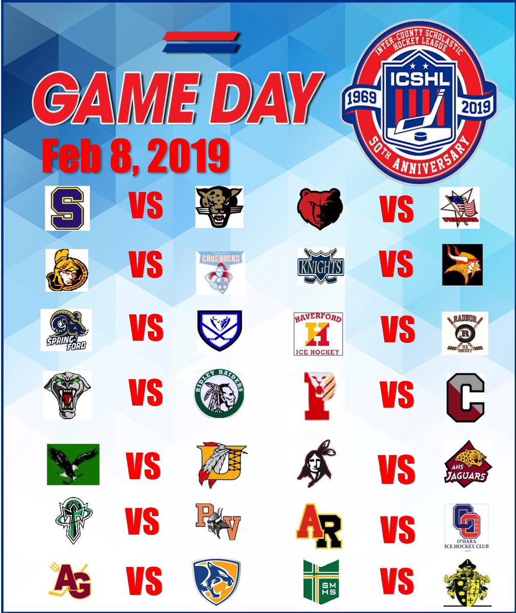 It's Game Day! <a href="/SFIELDHOCKEY/">Springfield Hockey</a> <a href="/GVIceJags/">GV Ice Jags</a> <a href="/RomanIceHockey/">Roman Ice Hockey😈🏒</a> <a href="/FJHockey/">Father Judge Hockey</a> <a href="/RustinPuck/">Rustin High School Ice Hockey</a> <a href="/DTE_IceHockey/">DtownEast Ice Hockey</a> <a href="/KHSiceHockey/">Kennett Ice Hockey</a> <a href="/haverfordhockey/">Haverford Ice Hockey</a> <a href="/RadnorIceHockey/">Radnor Hockey</a> @HavenBoysHockey <a href="/IceRidleyhockey/">Ridley Ice hockey</a> <a href="/Stoga_Hockey/">Stoga Ice Hockey</a> <a href="/ShannyPuck/">Shanahan Ice Hockey</a> <a href="/UnionvilleIce/">UnionvilleIce Hockey</a> <a href="/HockeyHenderson/">Henderson Ice Hockey</a> <a href="/AppoAthletics/">Appo Athletics</a> <a href="/OharaLionsPuck/">O'HaraIceHockey</a> @PVPuck