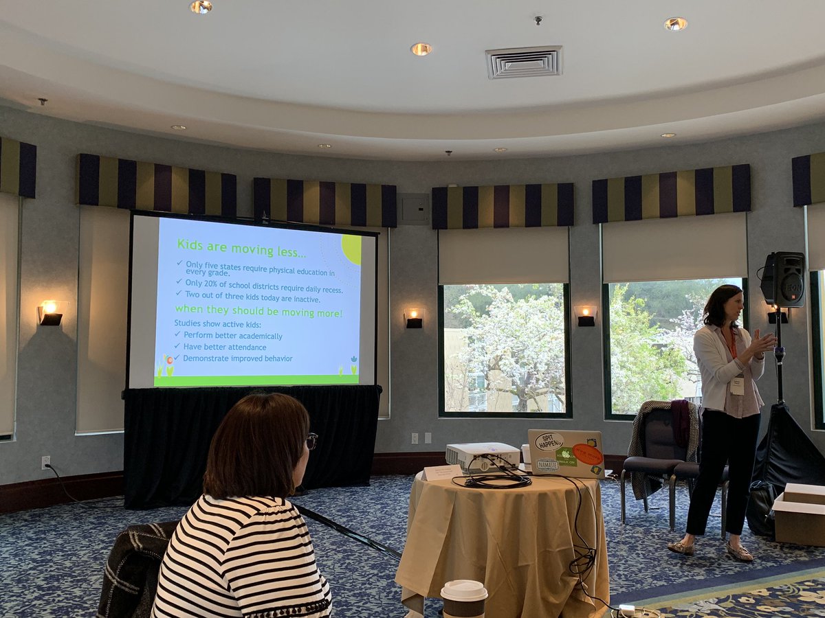 TopDogTeaching's tweet photo. THRILLED to be learning about @walkingclassrm today! We know kids need movement and choice in the classroom! Right. Up. My. Alley. BOOM! #flexEDbook #NTOY19 https://t.co/ttIaPWElZa