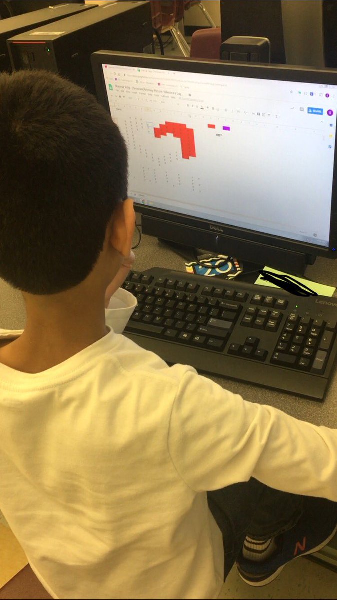TechQueen127's tweet image. Students in Hillside’s Autism Program are having fun creating pictures for Valentine’s Day in Google Sheets! @BRRSDHillside