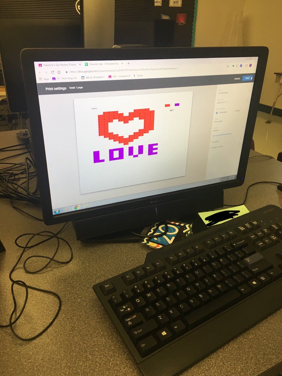 TechQueen127's tweet image. Students in Hillside’s Autism Program are having fun creating pictures for Valentine’s Day in Google Sheets! @BRRSDHillside