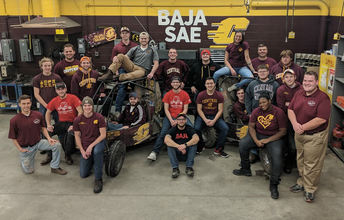 cmichSE's tweet photo. Congratulations!!! The CMU SAE Baja Team just received the 2018 SAE Honeywell Outstanding Collegiate Branch Award of Excellence. https://t.co/1dna8AaqRm