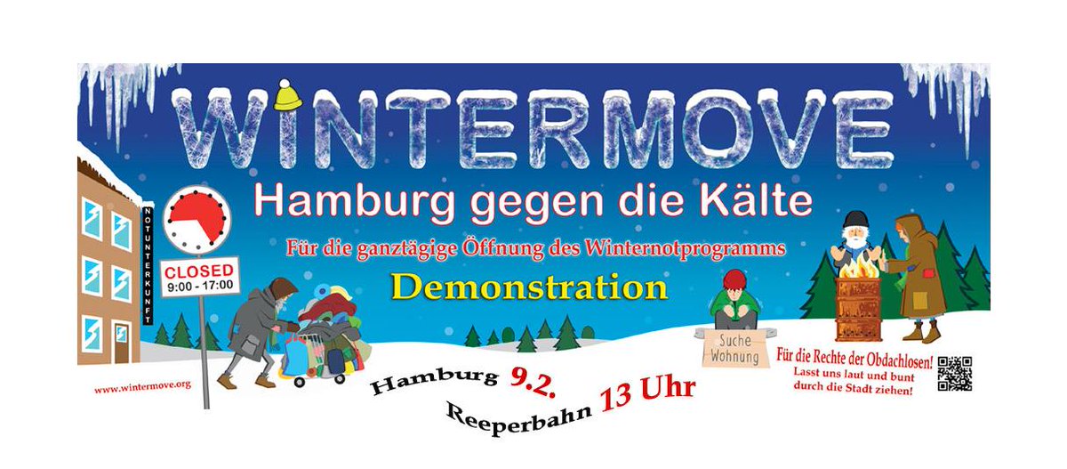 LinksfraktionHH's tweet photo. Solidarität mit Obdachlosen zeigen: auf zum #Wintermove! Sonnabend, 13 h, Spielbudenplatz, St. Pauli https://t.co/V9CDMh1Oje https://t.co/3W4FsMQ4Tt