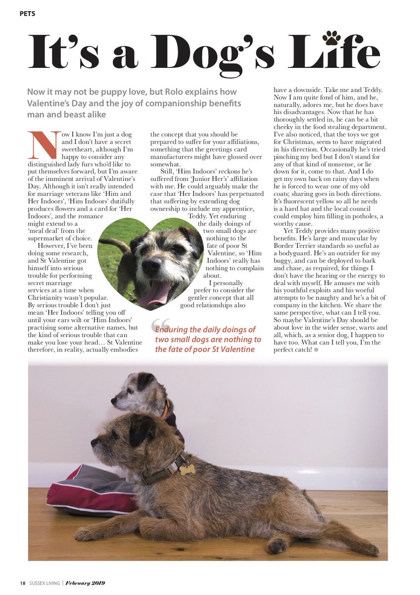 If you want to know the true meaning of Valentine's Day Pals, read my <a href="/sussexliving/">Sussex Living Magazine</a> column.....